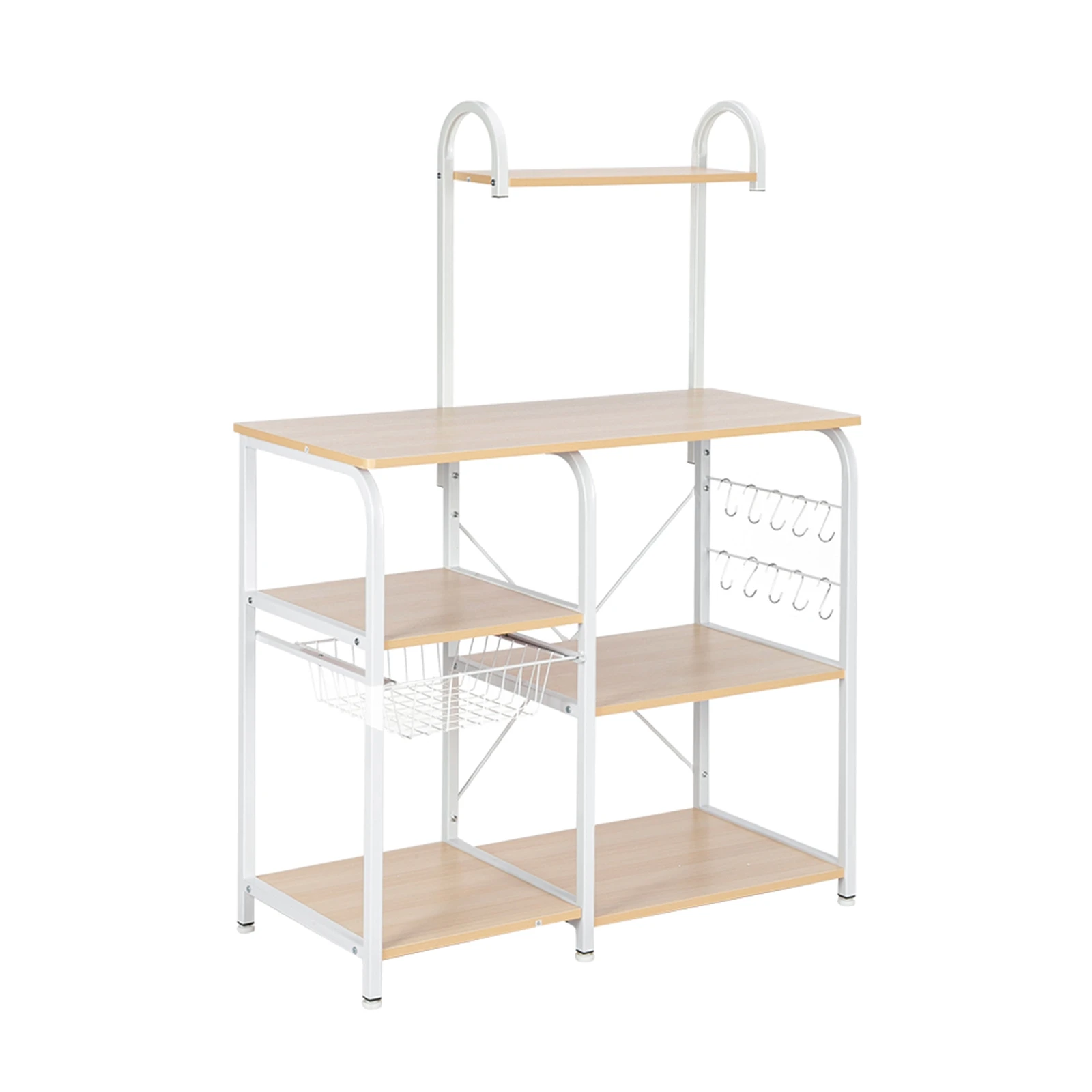 Light Beige Kitchen Baker's Rack Utility Storage Shelf 35.5