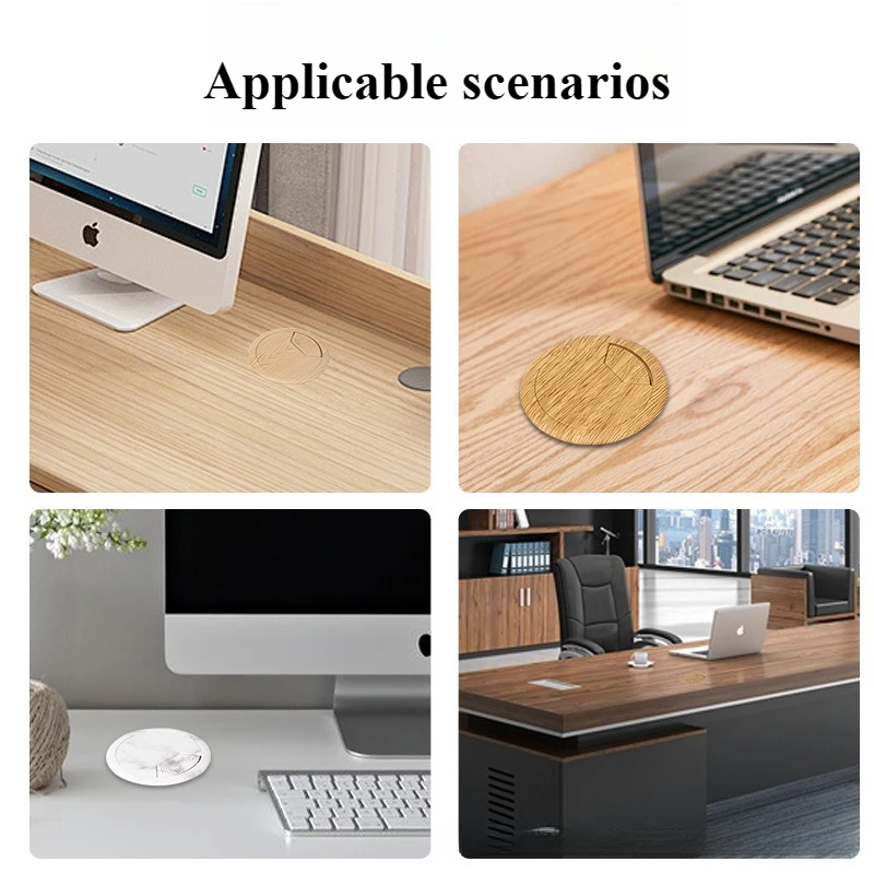 Computer Desk Book Desktop Decoration Ring Through Wire Hole Cover Wire Routing Box Threading Box Cover Sealing Cover