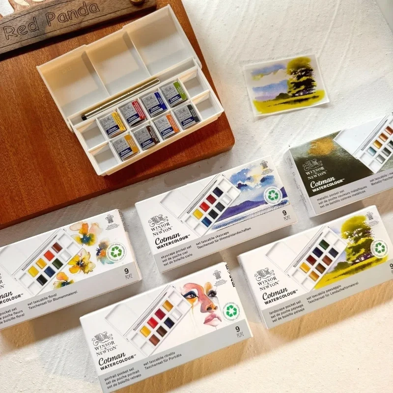 

Winsor Newton Cotman Solid Water Color Paints Set Pocket Travel Half Acuarela Paints Tube Cotman Landscape Sky Flower Watercolor