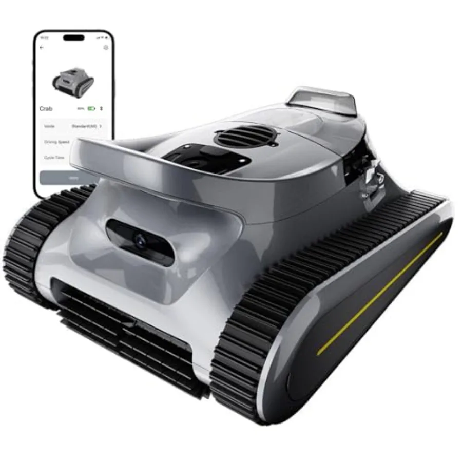 Cordless Robotic Pool Cleaner 180W Brushless Motor 45 000Pa Suction Wall Climbing Sonar Navigation 3 Modes Automatic Pool Robot