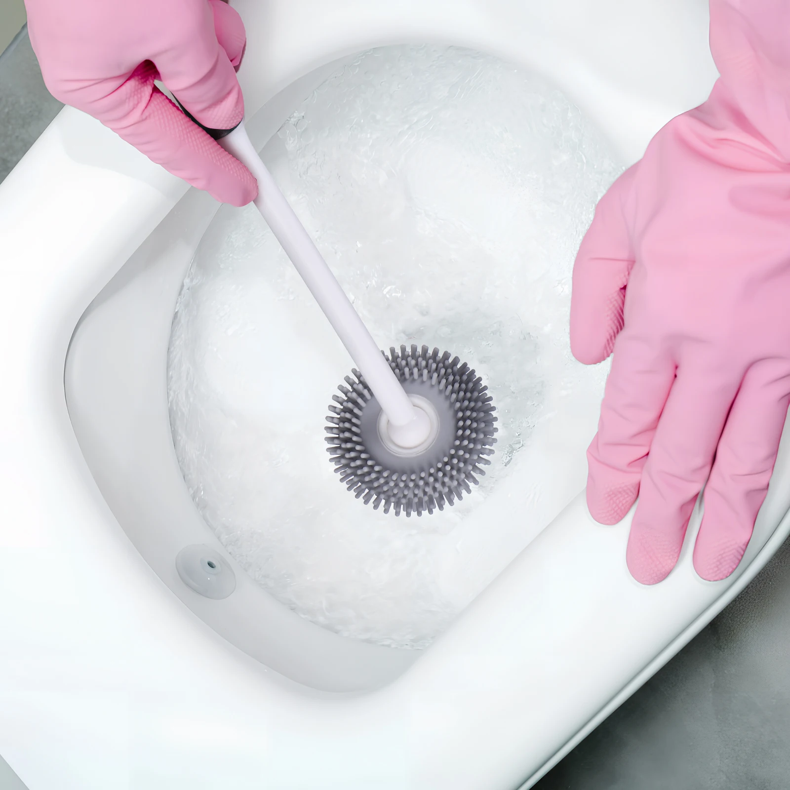 

Toilet Brush Green Silicone Bristles Bathroom Compact Toilet Brush Bowl Cleaning Tools Quick Dry Holder Scrubber Accessories