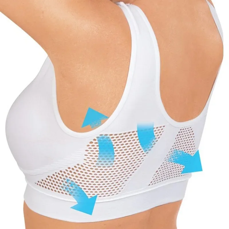 Women\'s Breathable Sports Vest Bra Sweat-absorbent Shockproof Pad Sports Top Track and Field Gym Running Fitness Sports Top