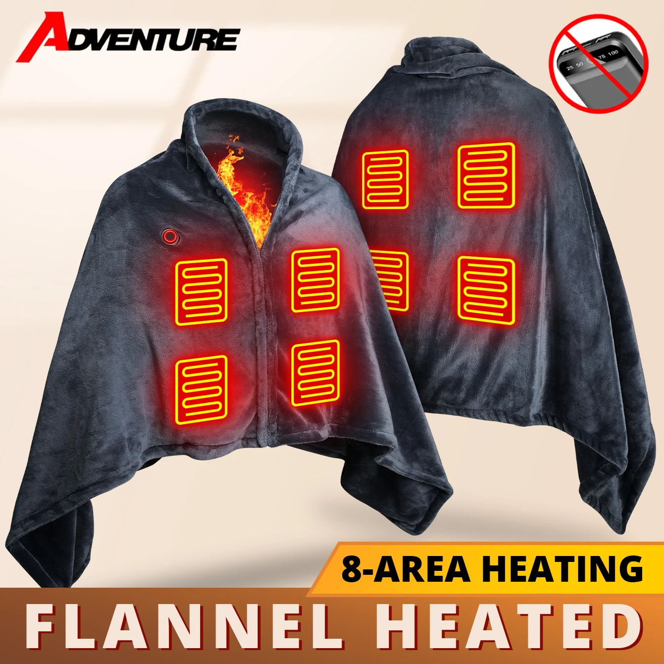 

Теплая шаль для салона автомобиля, одеяло с подогревом для ног, теплое одеяло с шалью на открытом воздухе, подходит для домашнего офиса, носимое домашнее зимнее теплое одеяло