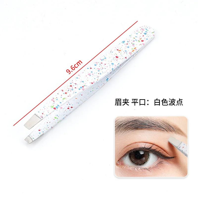 1pcs Eyebrow Tweezer Colorful Hair Beauty Fine Hairs Puller Stainless Steel Slanted Eye Brow Clips Removal Makeup Tools