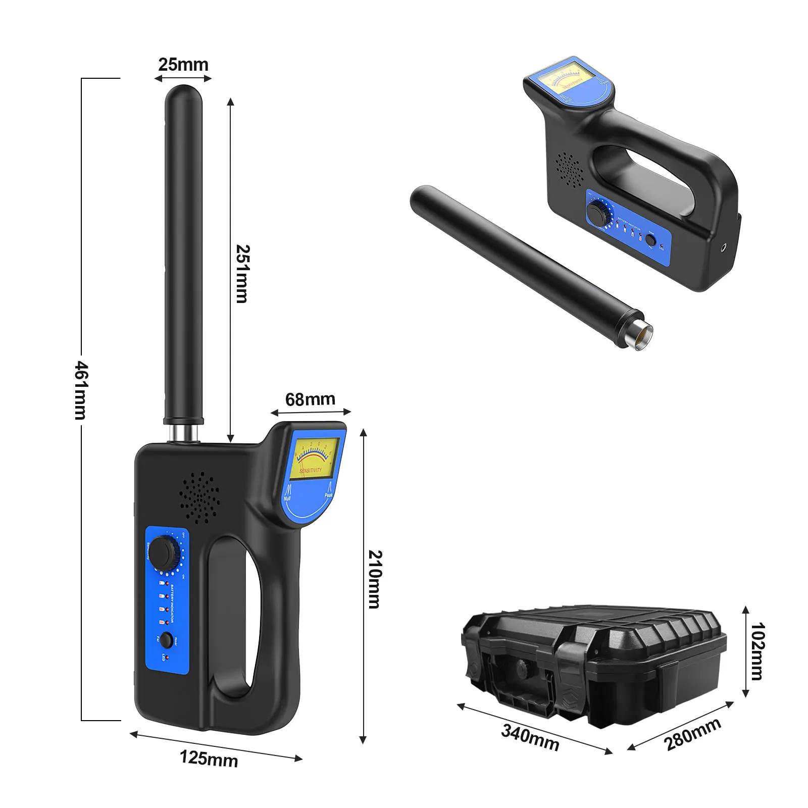 512Hz Locator Sewer Pipe Receiver,Underground Pipe Locator Plumbing Pipe Inspection Camera Receiver Underground Detection Device