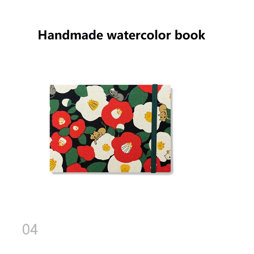 

Baohong Handmade Watercolor book 100% Cotton 300g Travel Notebook 32k 16k 20 Pages medium Portable Beginner's Drawing Sketchbook