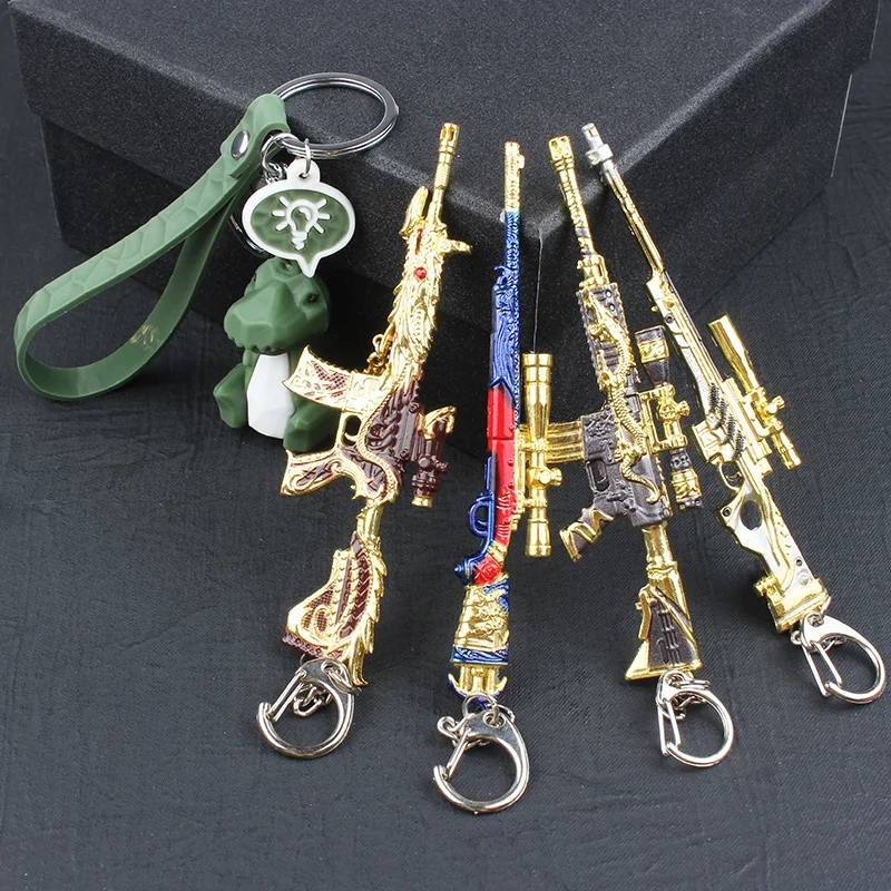 Alloy Beauty Gun Shape Keychain Multiple Keychain Undetachable Adult Toy Fakegun Decoration Rilakkuma Keychain Brelok