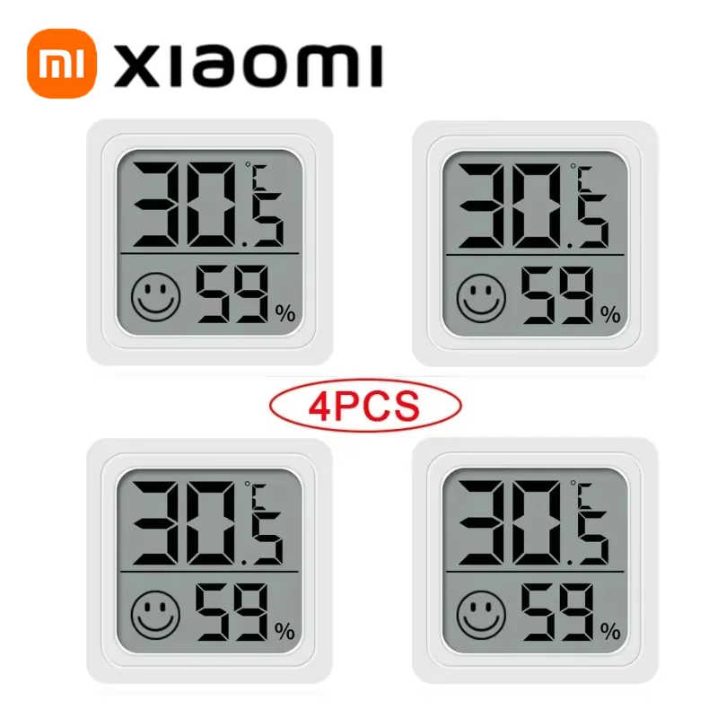 Xiaomi Mini LCD Digital Thermometer Hygrometer Indoor Room Temperature Humidity Meter Sensor Gauge Weather Station 4PCS Set Hot