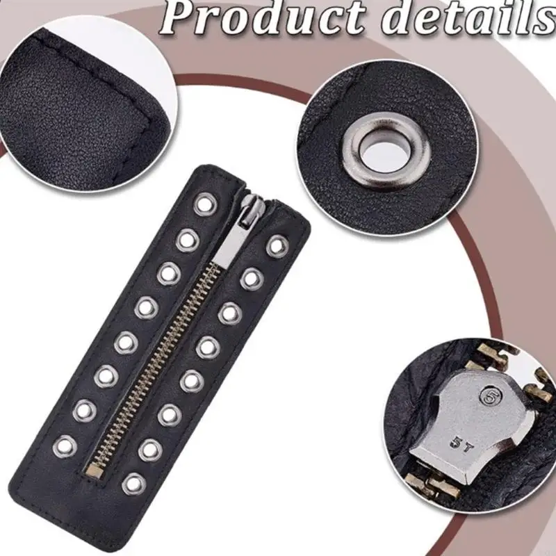 Easy Installation Zippered Shoelace Inserts with 8 Holes for Men Women Boot 6XDA