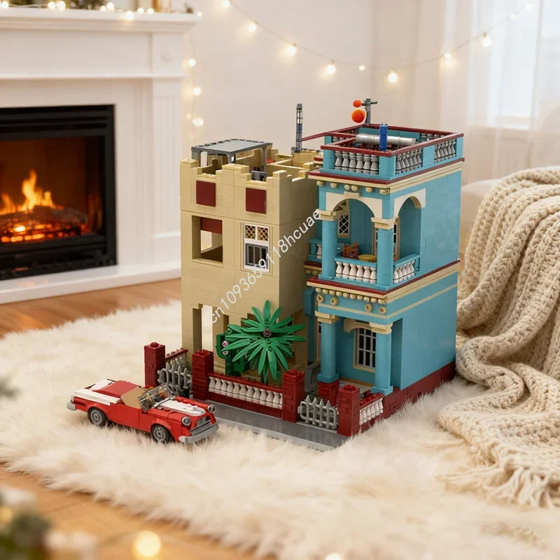 Blocs de construction modulaires MOC Havana House, 2906 pièces, idée de construction, bricolage, éducation, cadeaux de noël, jouets en briques, anniversaire