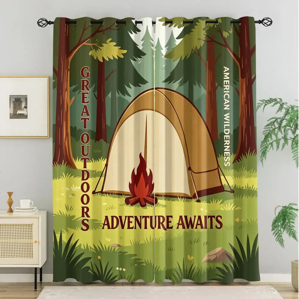 Kamp Manzarası Baskılı Perdele - Home Decor Curtain incelemesi ve fiyatı