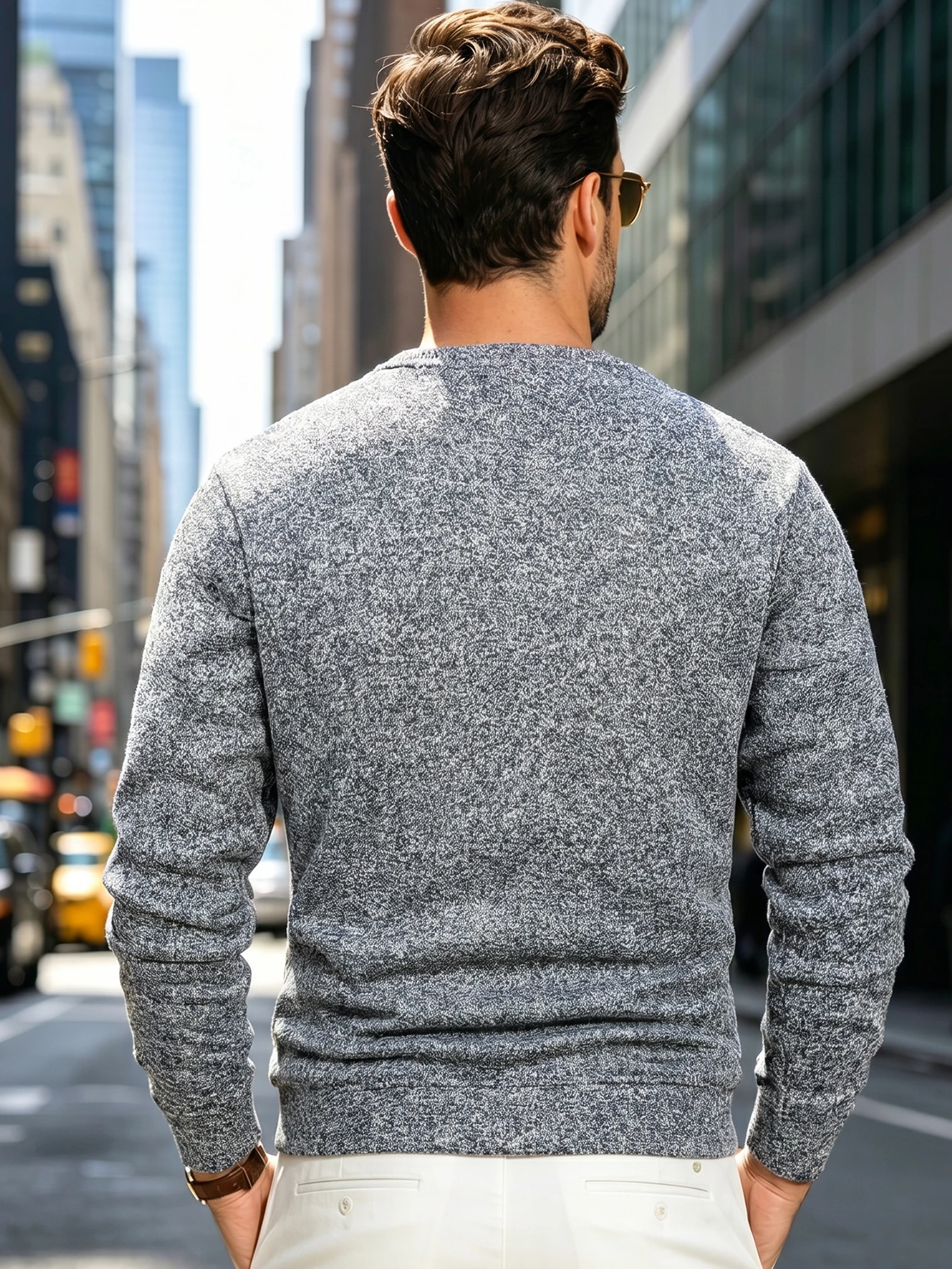 Autumn Winter Men's Crew Neck Classic Warm Pullover Ribbed Cuffs & Hem Reinforced Stitching Casual Daily Commute Home Wear