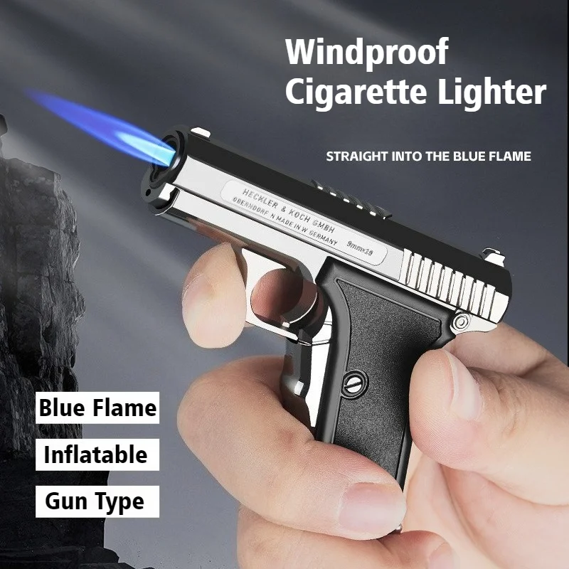 

2025 New Cigar Igniters Windproof Blue Flame Butane Inflatable Lighter Metal Open Fire Cigarettes Lighters & Smoking Accessories
