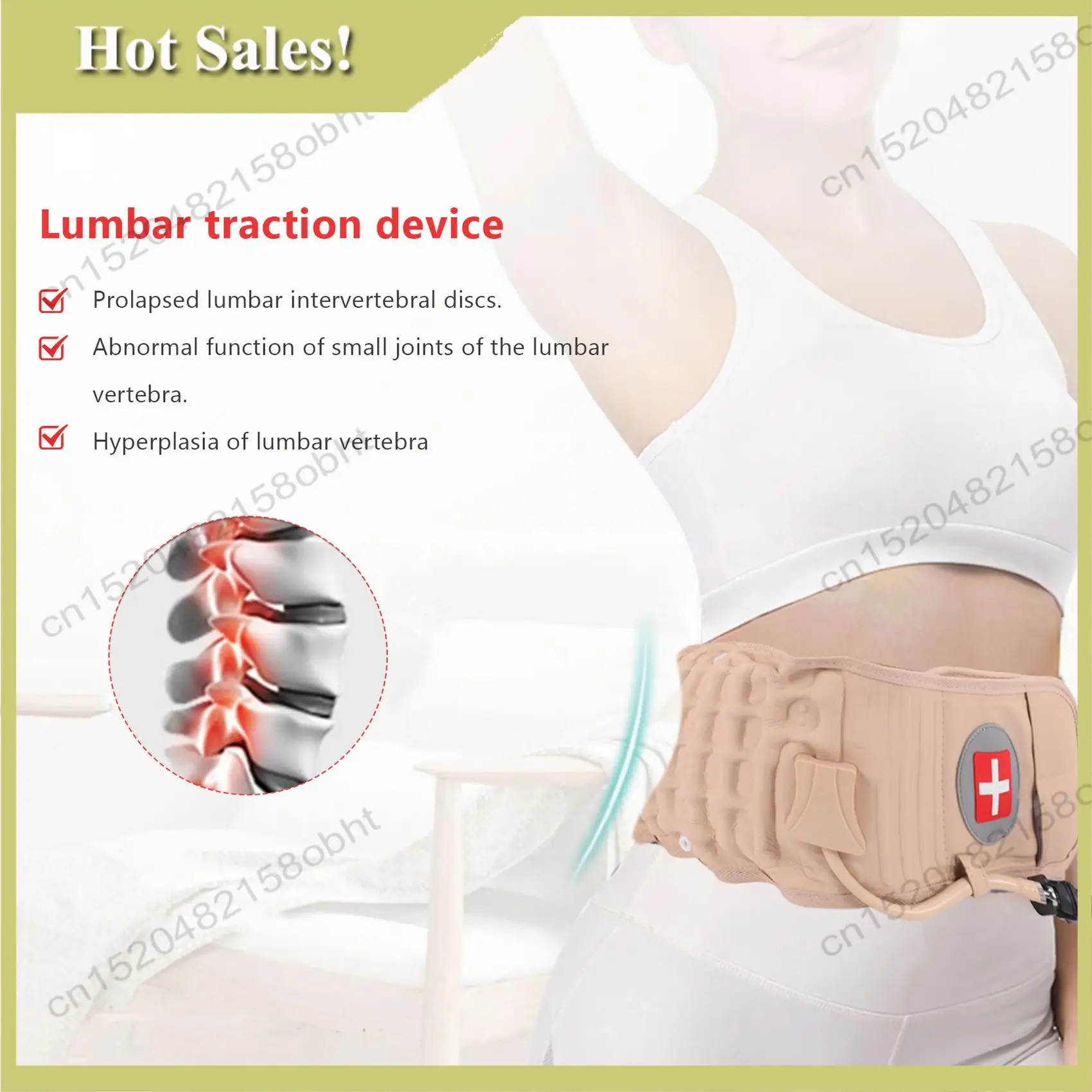 

-PQWN Lumbar Spinal-Air Decompression Back Belt Air Traction Waist Protector Belt Pain Lower Lumbar Support Fit For 29 Inches -4