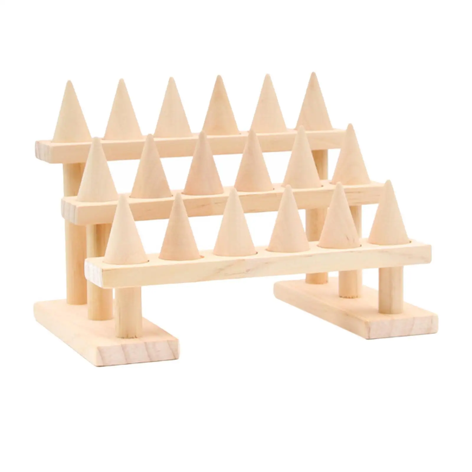 Wood Finger Ring Display for Drawer Wedding Ring Jewelry Storage