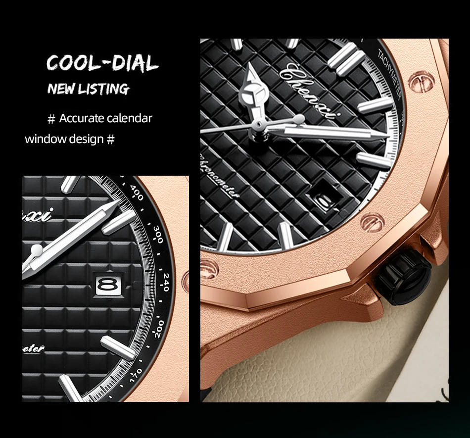 CHENXI 8268 Men's Luxury Watch Top Brand Compact Silicone Waterproof Calendar Night Light Men's Texture Watch Gift Reloj Hombre
