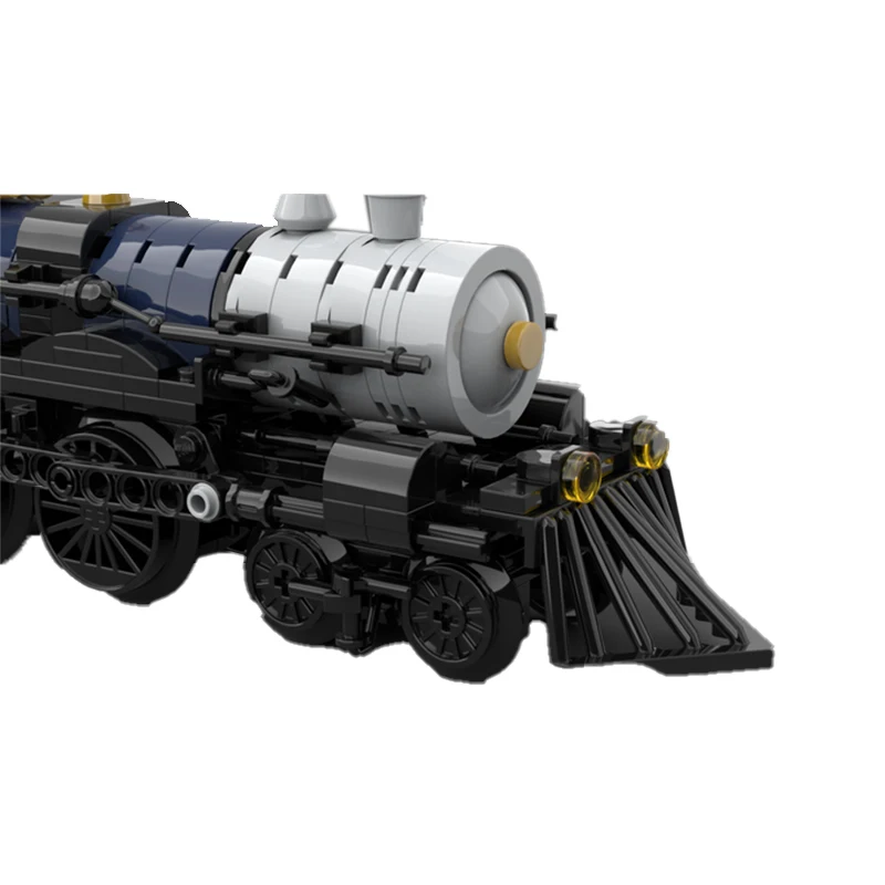 MOC City Engineering Series Building Blocks Black Large Freight Steam Train Mini Model Technology Bricks Kids Toy Birthday Gifts