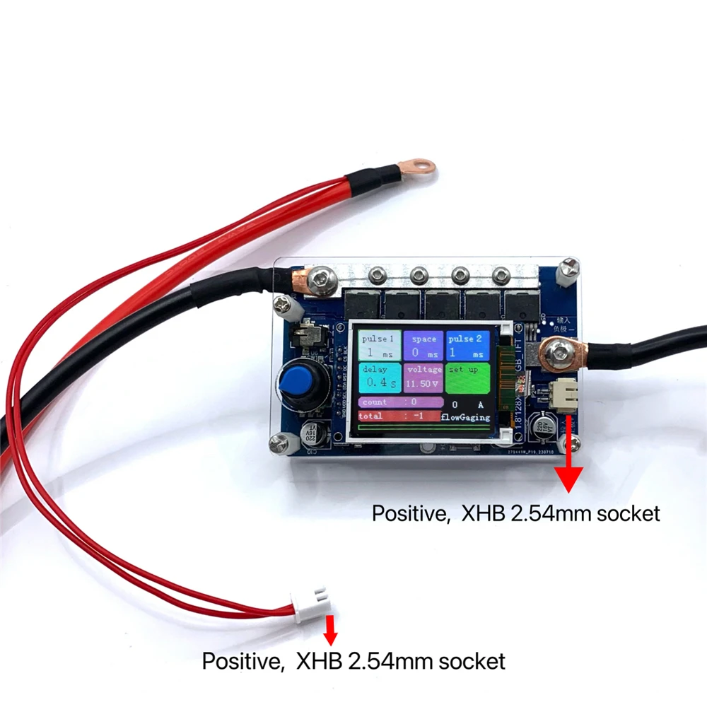 XQ01 Mini zgrzewarka punktowa płyta sterowania przenośny cyfrowy wyświetlacz maszyna do zgrzewania punktowego 7-14V bateria DIY 18650 akumulator