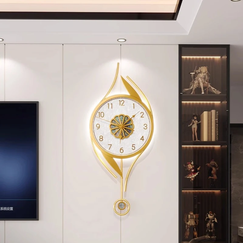 

Роскошные ресторанные минималистичные настенные часы, большие скандинавские модные украшения для комнаты, художественные настенные часы, светодиодные современные интерьерные часы