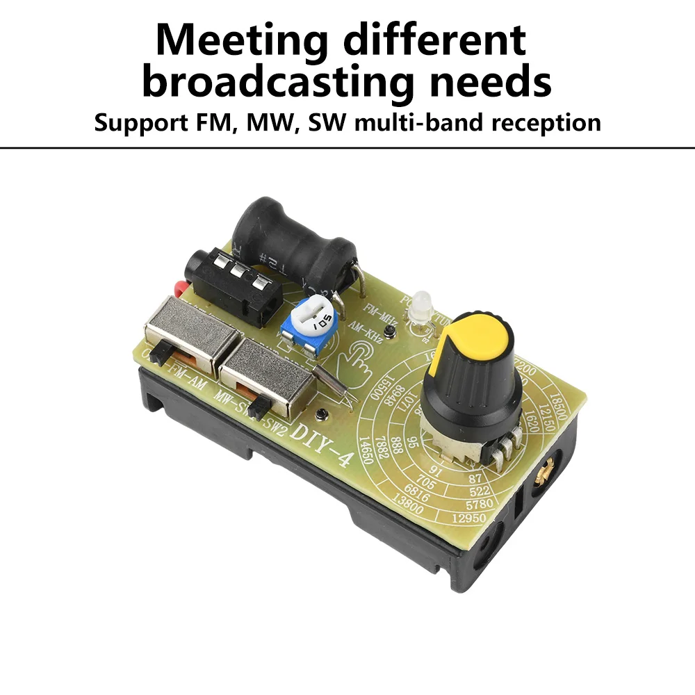 FM/MW/SW 中波短波ラジオモジュール音量調整可能マルチバンドヘッドフォン FM ラジオ DIY モジュール 3.5 ミリメートルインターフェース