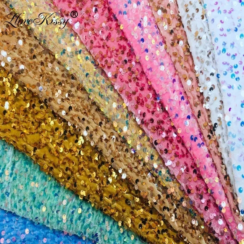 DIY 5MM Velvet Sequin Fabric Perfect For Crafting Sparkling Dresses Gowns Accessories Creating Stunning Curtains Backdrop Walls