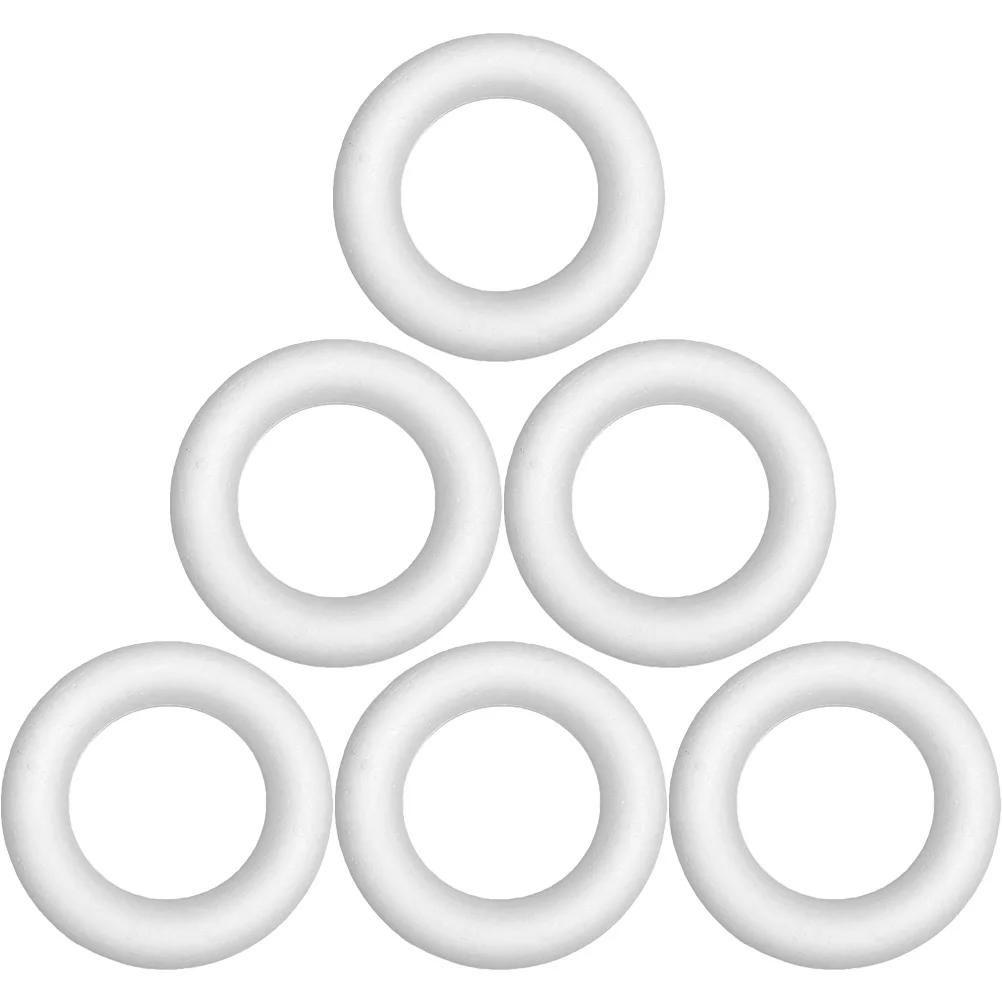 

6 Pcs Solid Ring Foam Crafts Circle Decorate Crafting Beginners Wreaths Novelty Lightweight Easy Store Diy Projects Customizable