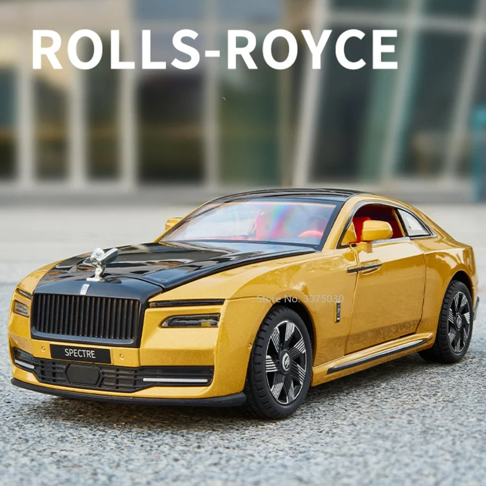 1:24 Rolls Royce Spectre Alloy Car Model Toy Diecast Limousine Pull Back Sound Light Door Opened Advanced Decorative Toy for Boy