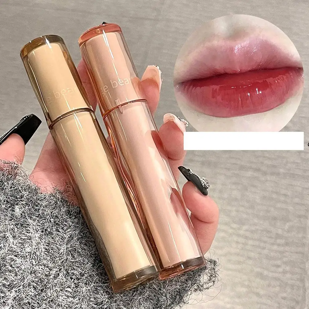 Lápiz labial brillante y sedoso, 1 piezas, bomba de oso Gege, Bálsamo hidratante para labios, antiadherente, cómodo, taza de agua, Sheen S9P0