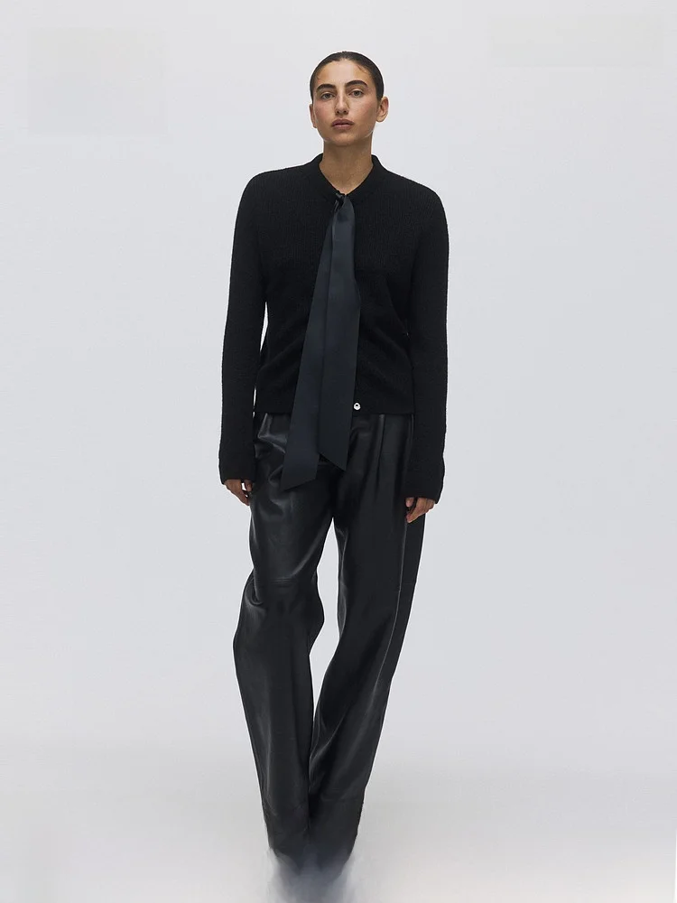 

Sweet And Gentle Knot Design Open Cardigan Wool Blend Polyester Fiber Nylon Spandex Casual Sle H&M Women's Knitte...