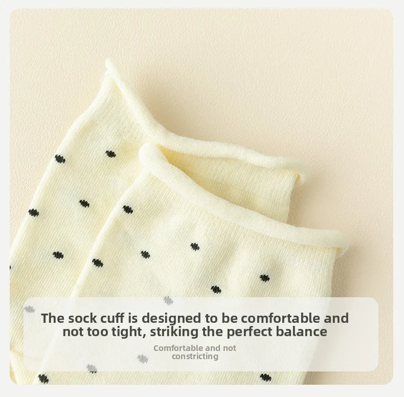 Polka Dot Tabi Zehensocken Damen Baumwolle Einfarbig Japanische Kimono Flip-Flop-Sandalen Split-Socken Mittel Schwarz Weiß Zwei-Zehen-Socken Finger – Detail 11
