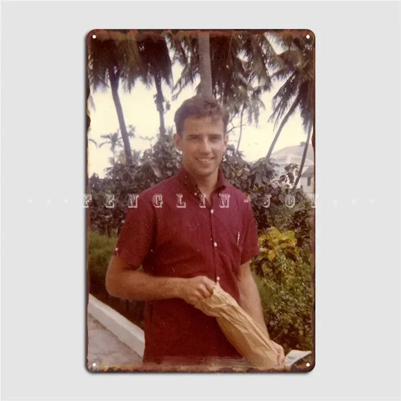 Young Joe Biden Print Metal Sign Cinema Kitchen Cinema Design Wall Decor Tin Sign Poster