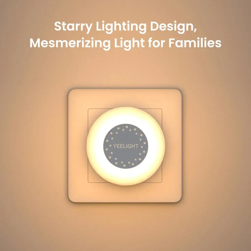 Yeelight Plug-in Light Sensor NightLight Mini Sensor Night Light Warm White 2700K Ultra Energy Efficient 0.25W 110-240V EU Plug