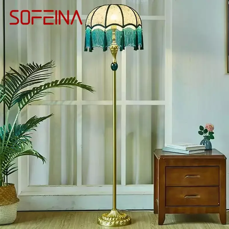 

SOFEINA European Floor Lamp American Retro French Tassel Living Room Bedroom Villa Sofa Edge Originality Home Furnishings