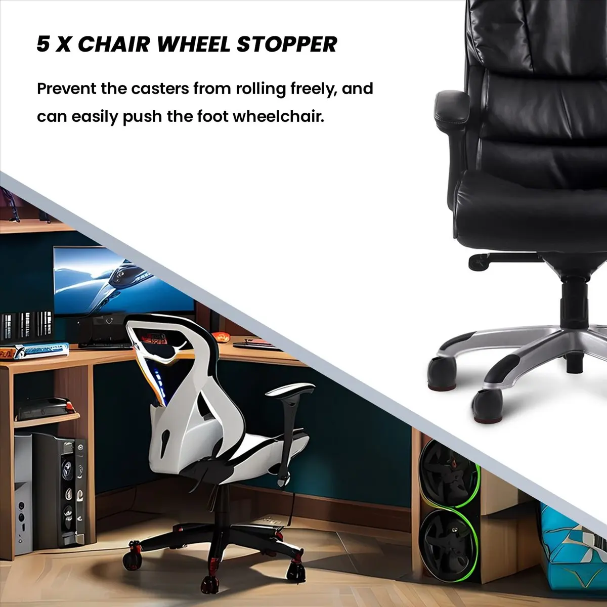 SUPERSALE Rubber Bed Chair Wheel Stopper Furniture Legs Caster Cups Chair Feet Floor Protectors Felt Pads