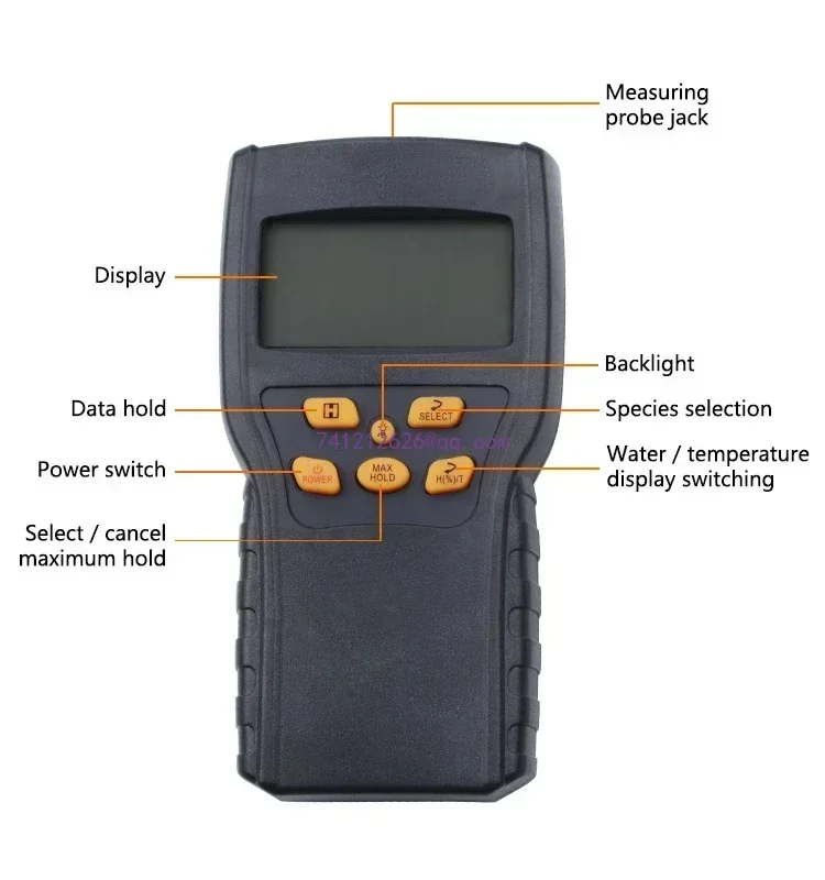 Portable Handheld LCD Display Digital Grain Moisture Meter Humidity Tester Wheat Corn Rice Moisture Test Meter