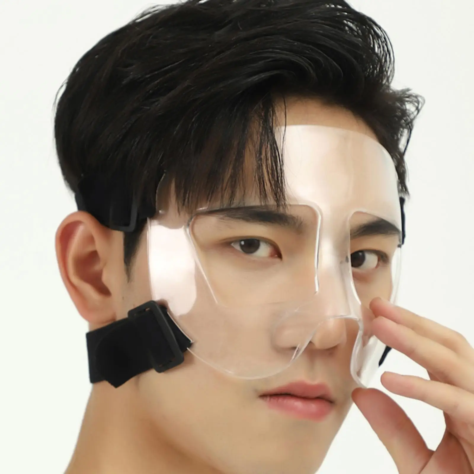 부러진 코를 위한 코 가드, 축구 소프트볼 야구 활동 스포츠를 위한 투명한 보호 통기성 농구 페이스 마스크