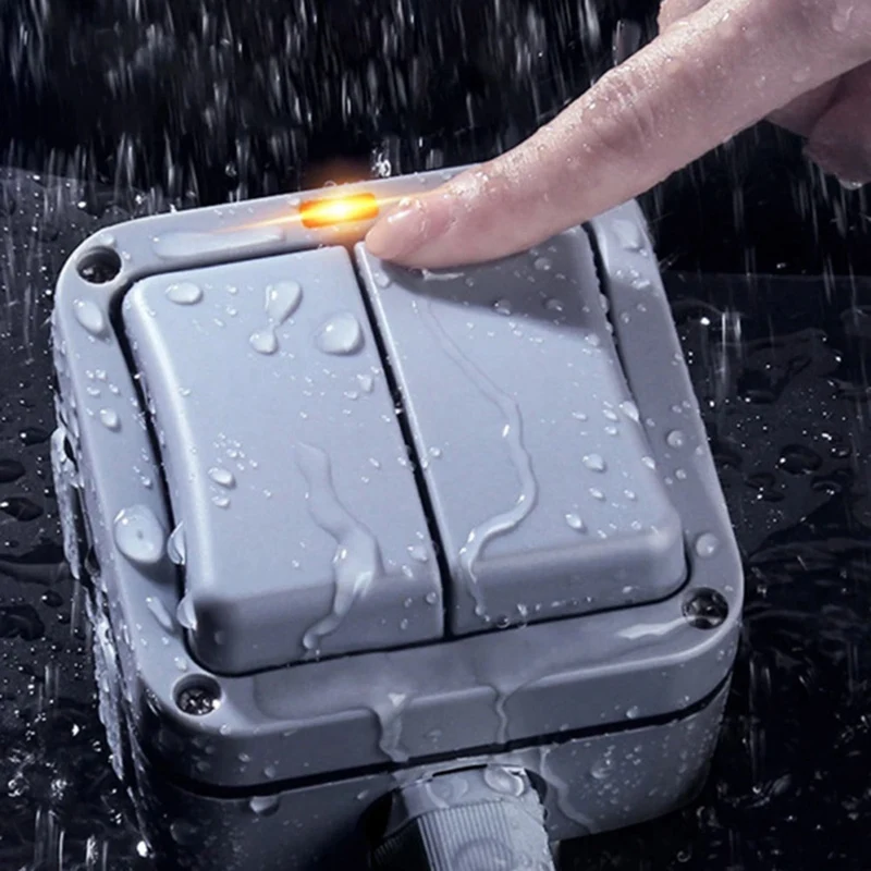 IP66 Wall Electrical Switch 220V Light Waterproof On Off Security Button With Fixation Night In The Pc Power