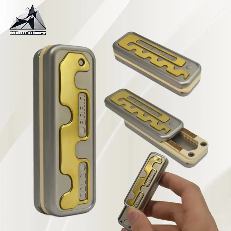 Pequeno cobra edc brinquedo fidget máquinas de metal empurrar cartão alívio do estresse brinquedo adulto alívio do estresse e relaxante dedo slide