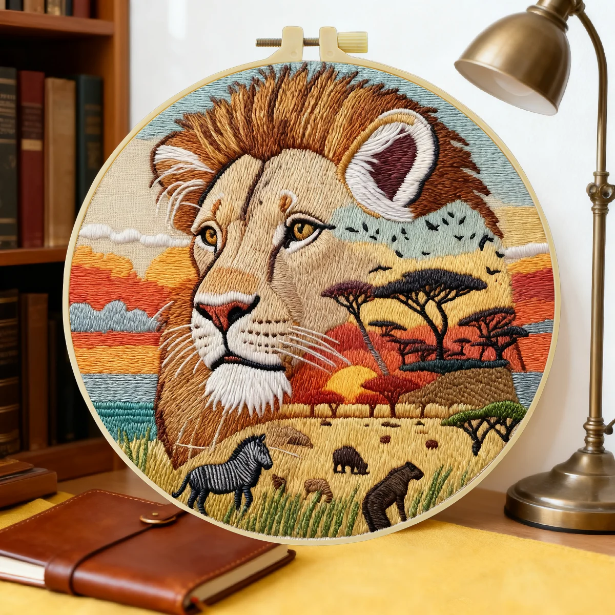 1 Stück 20X20CM/15X15CM 7,87/6,3 Zoll Tierwelt-Stickerei-Starter-Kit DIY-Kit DIY-Stickerei-Set für Anfänger – Detail 1