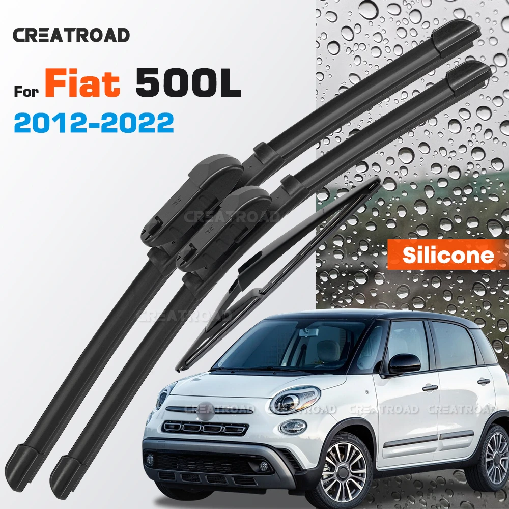 

Silicone Wiper Blades Fit For Fiat 500L 2012-2022 Coated Silent HD Wear-Resistant Windshield Wipers 26"+15"+12"