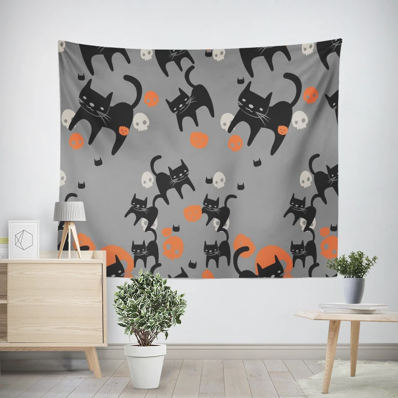 Huisdecoratie Moderne Kamer Decor Items Wandtapijt Esthetische Slaapkamer Muur Kunst Grote Stof Tapestry Halloween Herfst Grappig