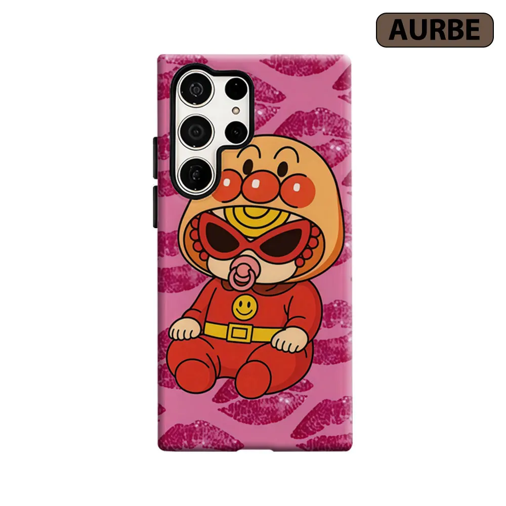 Funda Aurbe para Samsung Galaxy S26 S25 S24 S23 Ultra Plus HD, Carcasa Rígida de Doble Capa con Diseño de Anpanman