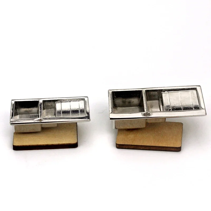 1/12 بيت الدمية مصغرة سبيكة بالوعة المطبخ محاكاة حوض غسيل الفاكهة نموذج للزينة الصغيرة دمية الملحقات ob11