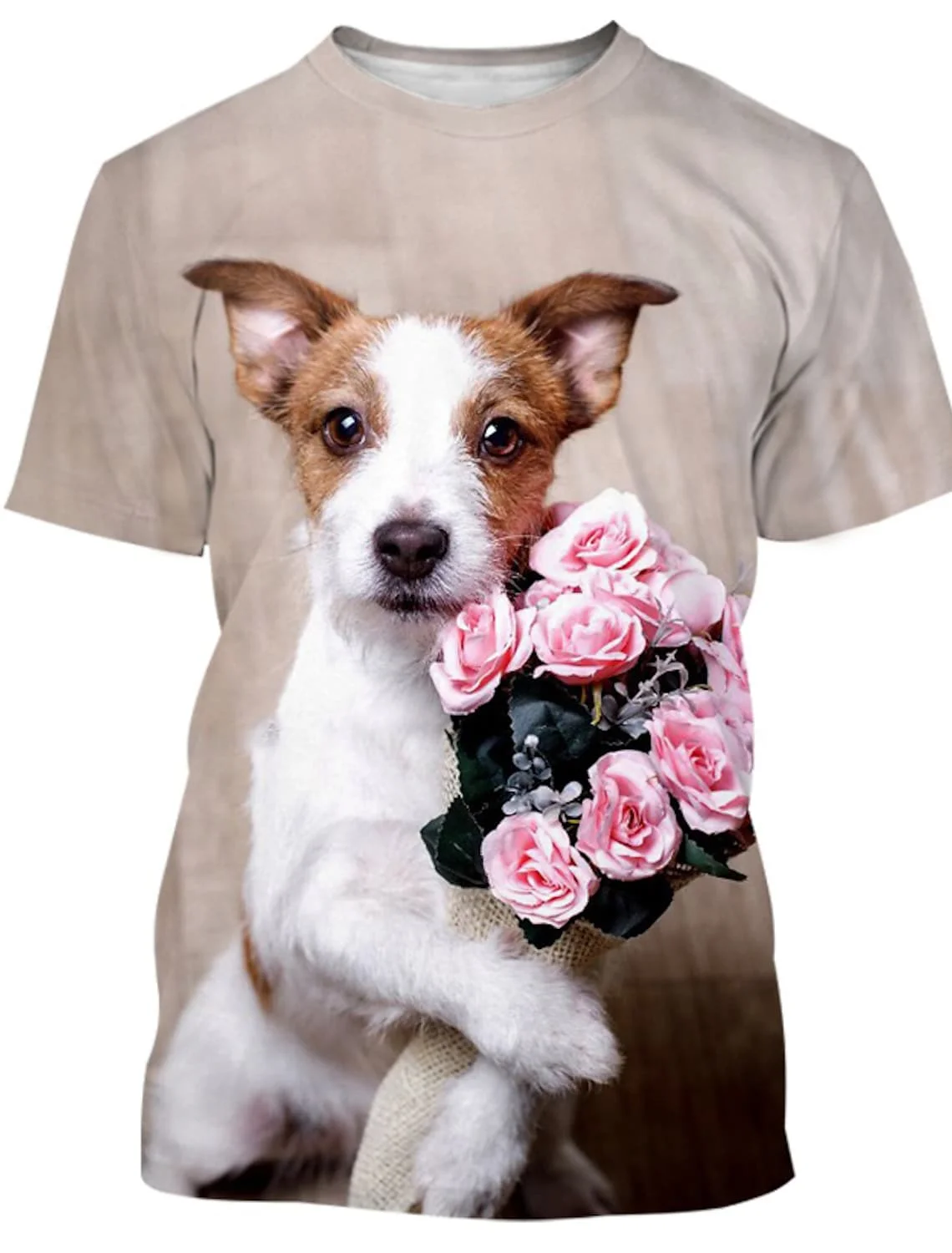 Graphic Tee Men\'s T Shirts With Dog For Men Jack Russell Terrier Tees Graphic Summer Adults\' 3D Print Casual Oversized Tops