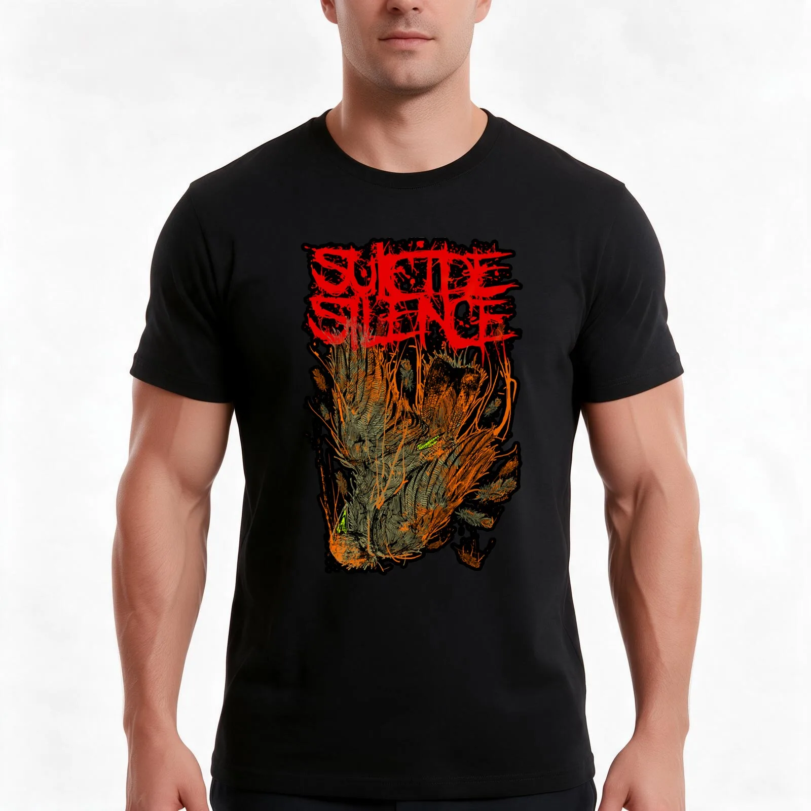 Graphic Suicide Silence Vintage Retro T-Shirt Summer Casual Cotton Tee Oversized Streetwear Tops Vintage Graphic Print