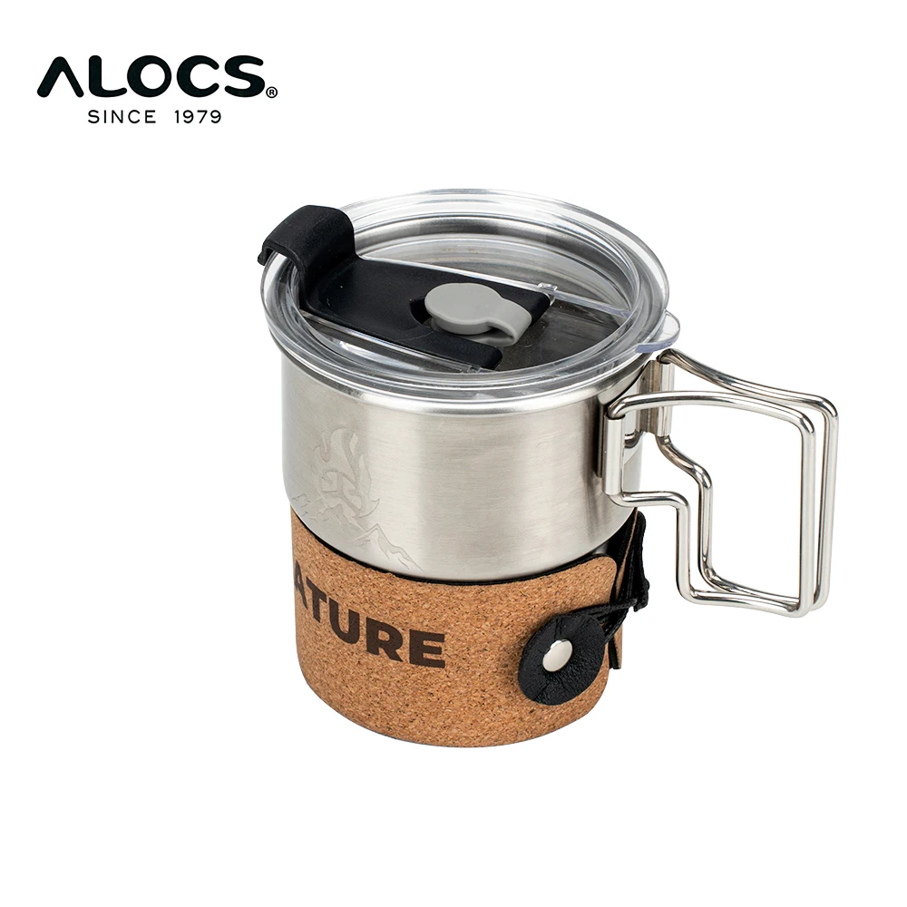 ALOCS 300 ml Camping Wasserbecher Becher Teetasse für OutdoorReisen Wandern Rucksackreisen TW-502