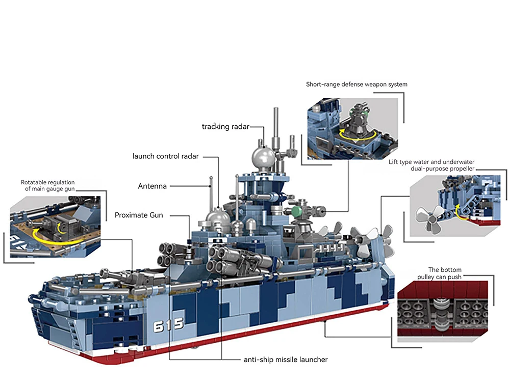 Modello FAI DA TE Militare Russo Bora MRK-27 Missile Barca Building Blocks Braccio Veicolo Navavi Da Guerra Blindati Parete Laterale Hovercraft Mattoni Giocattolo