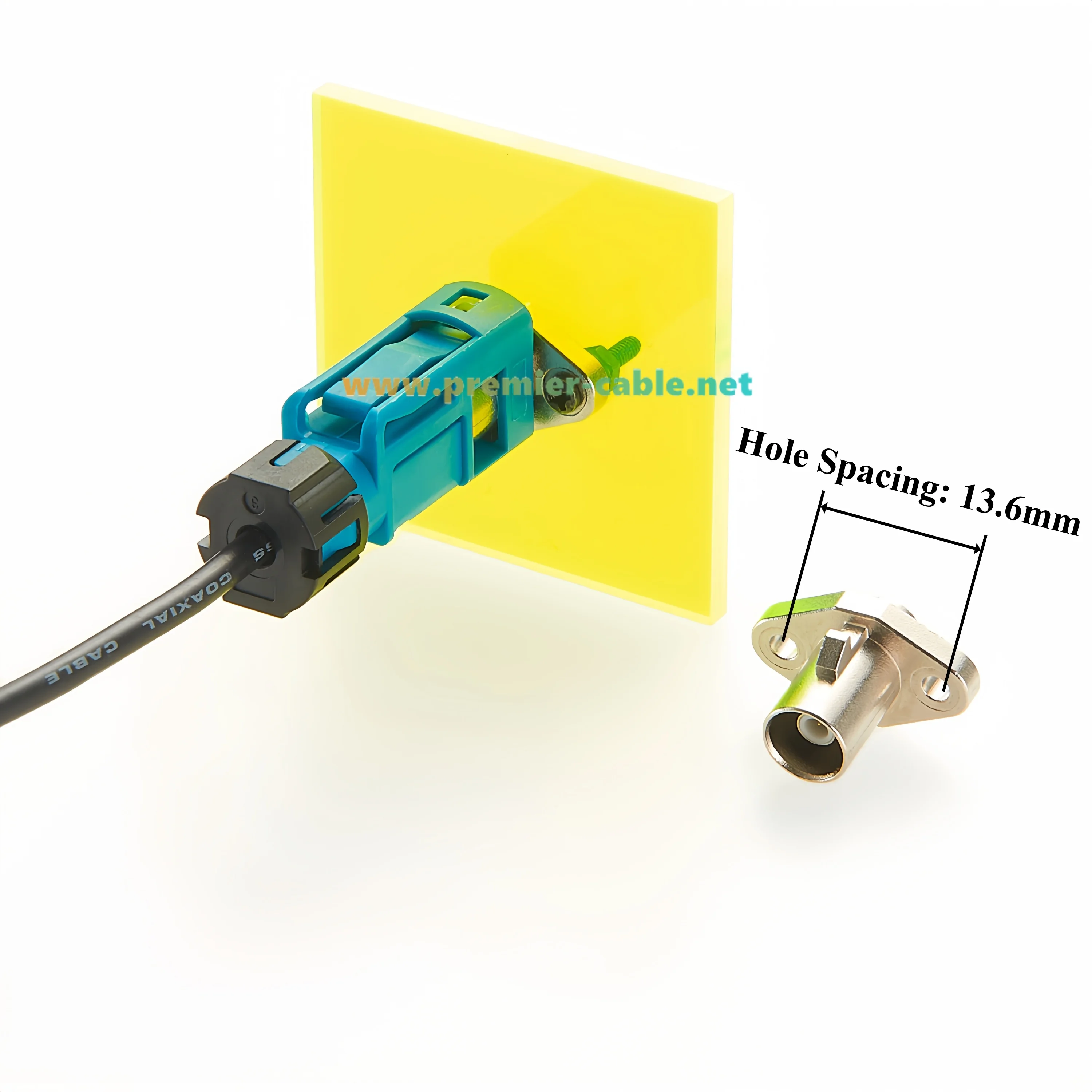Fakra Z Stecker auf SMB Buchse Adapter 50 Ohm Flansch Chassis Schottmontage RF Koaxialstecker Kompatibel mit TE 1-2390730-4 – Detail 5