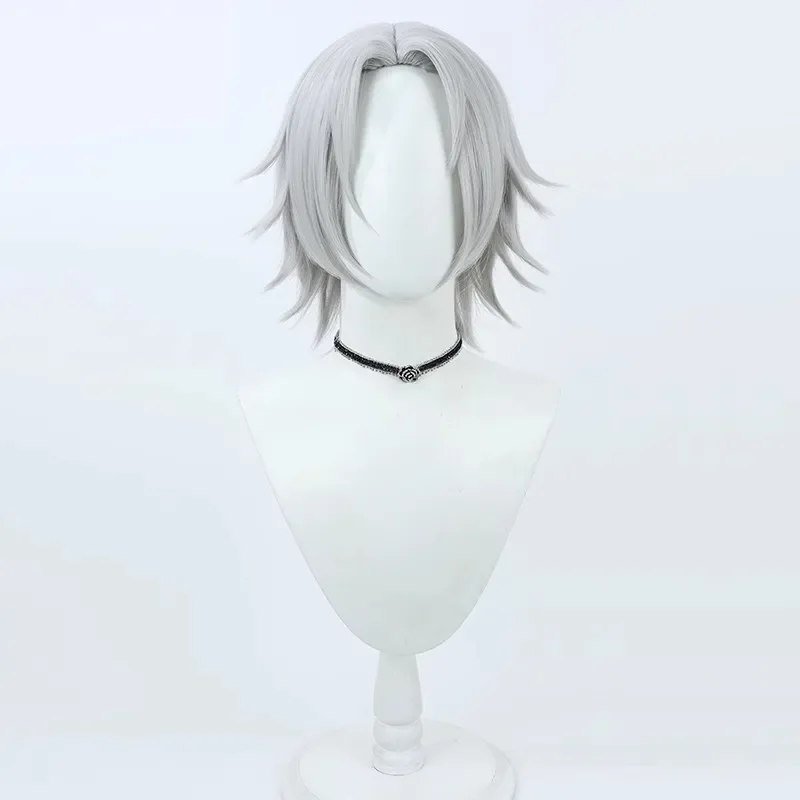 qwerrtyu. 123456   كوسبلاي [مجاني] مجموعة معبد السجن المعلم رجل كوس شعر مستعار فضي رمادي Gokudera Hayatoasdffghjk 987764