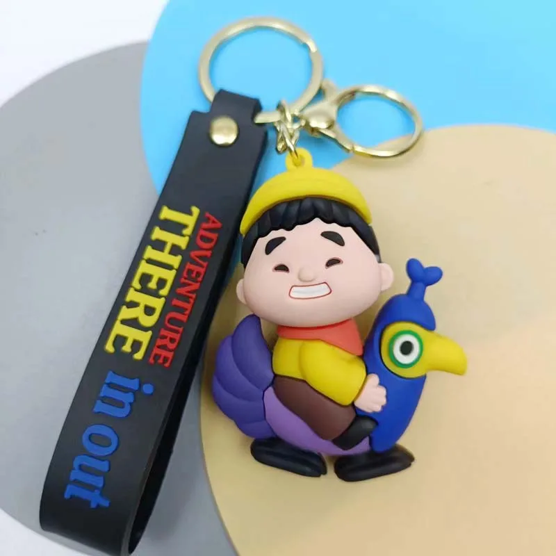 Disney Up Anime Cane Russel Dug Kevin Doll PVC Keychain Bag Keyring Accessory Decoration Cartoon Children Toys Pendant Gifts